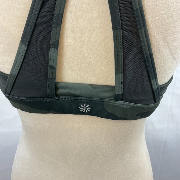 Athleta Contender Sports Bra L Olive Green Camo - Picture 9 of 10